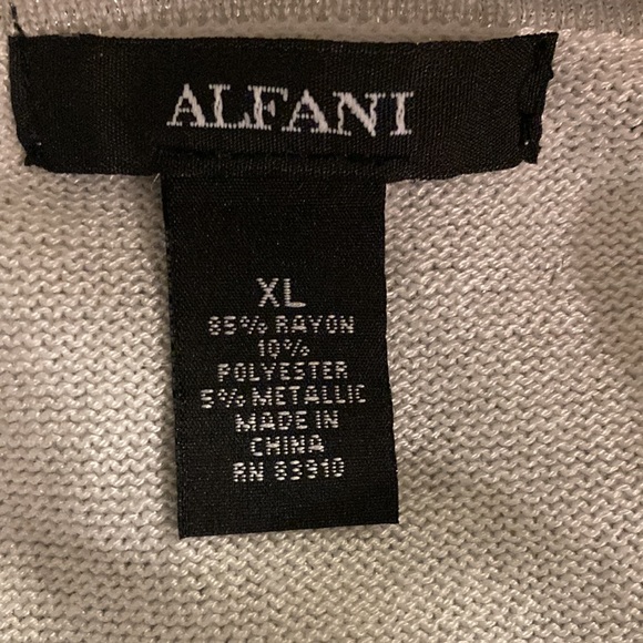 Alfani Long Sleeves Tunic Sweater W Silver Metallic SZ L/XL - Picture 5 of 5